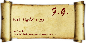 Fai György névjegykártya